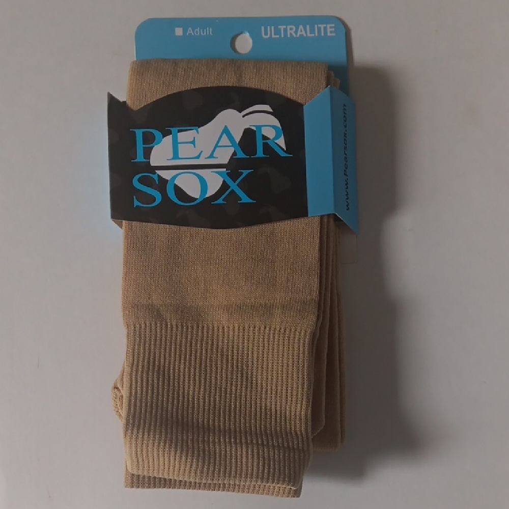 Pear Sox Adult Ultralite Athletic Tan Socks, Size 29-30"
